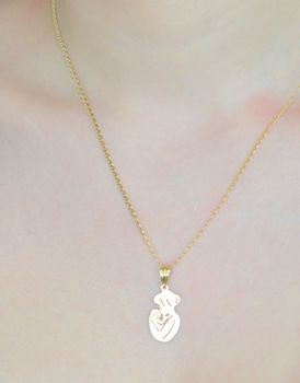 Zawieszka złota Mama z dzieckiem, próba 585 ZA 7421 585, dla mamy. Zawieszka przedstawiająca kobietę z dzieckiem będzie wspaniałym podarunkiem dla przyszłej mamy (1).JPG